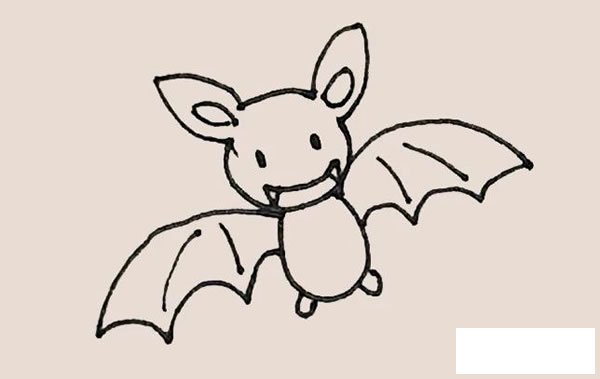 蝙蝠简笔画的画法步骤图