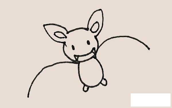 蝙蝠简笔画的画法步骤图