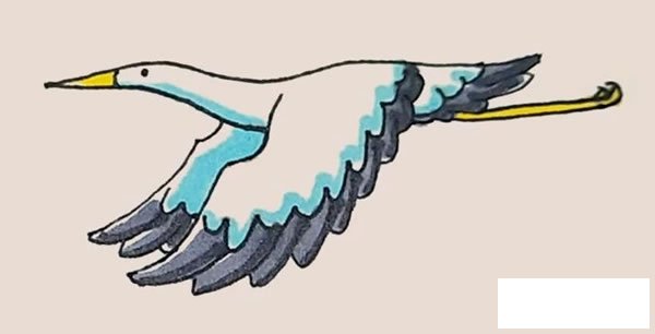 鹤简笔画的画法步骤图