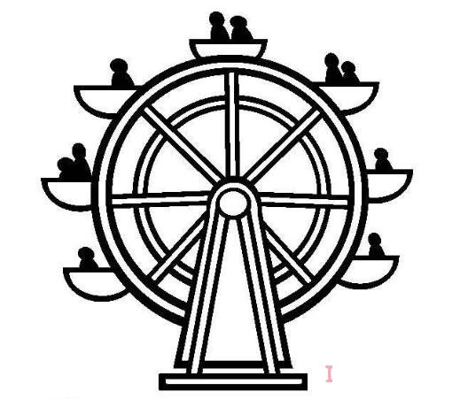 手绘摩天轮的画法简单漂亮 怎么画摩天轮简笔画图片