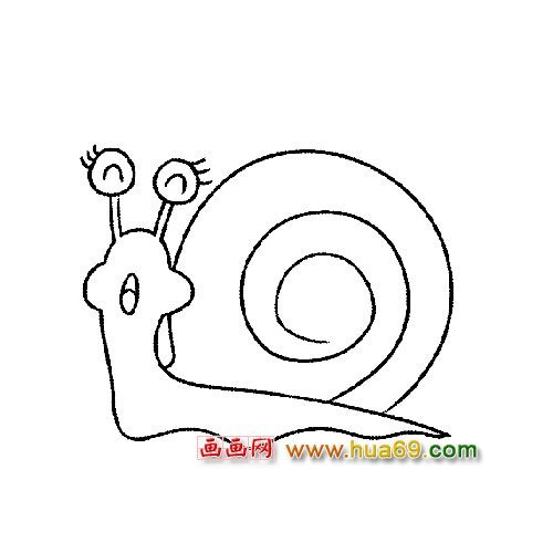 简笔画：唱歌的小蜗牛1