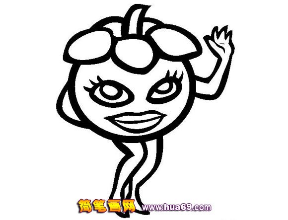 苹果小姐简笔画