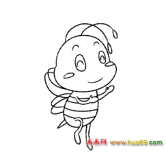 微笑的蜜蜂简笔画