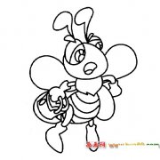 提袋子的蜜蜂简笔画