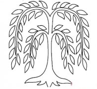 怎么画柳树简单画法简笔画图片