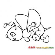 跑步的蜜蜂简笔画