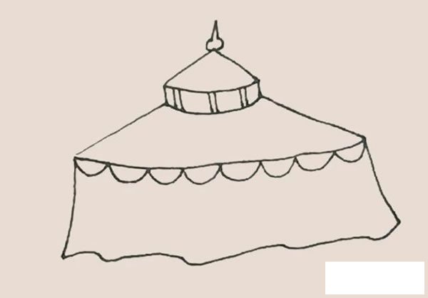 蒙古包简笔画步骤图