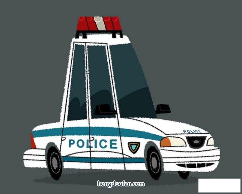 警察叔叔警车简笔画大全 简笔画 第5张-红豆饭小学生简笔画大全 警察叔叔警车简笔画大全 简笔画 第5张