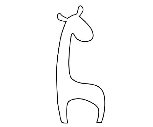 长颈鹿和小鸟简笔画步骤