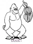 采到香蕉的大猴子简笔画