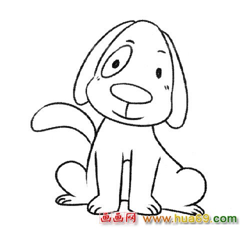 乖巧的小狗简笔画5