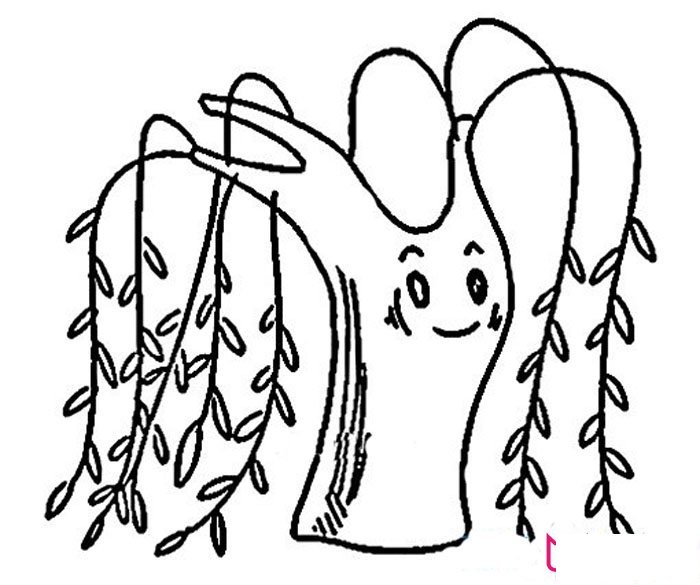 春天的柳树简笔画