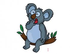 卡通考拉怎么画步骤图带颜色 树袋熊简笔画图片