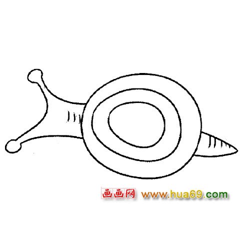 简笔画：休息的小蜗牛1