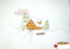 描写冬天的风景画，冬天的风景图片儿童画