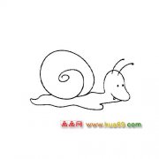 简笔画：一只爬行的小蜗牛