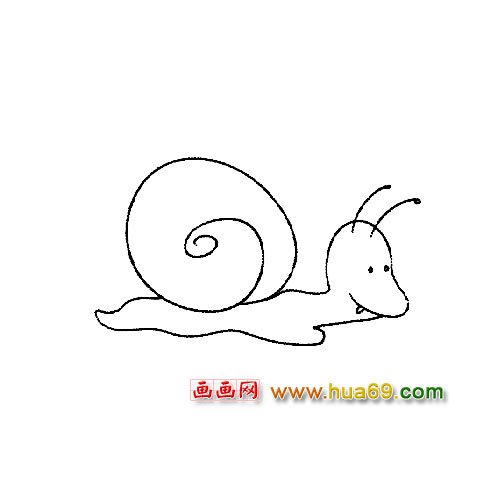 简笔画:一只爬行的小蜗牛