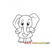 穿衣服的大象【简笔画】2