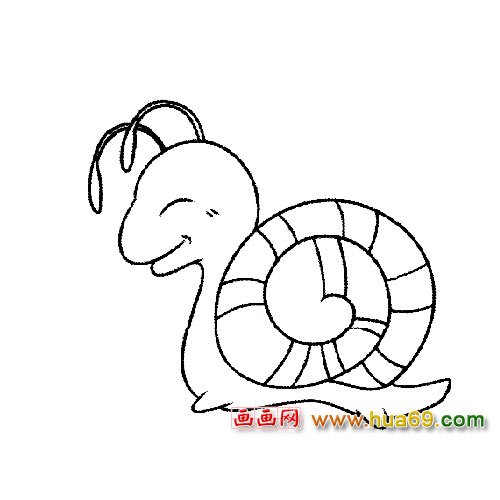 微笑的蜗牛简笔画