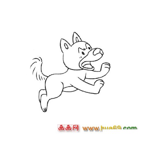 凶狠的小狗简笔画1