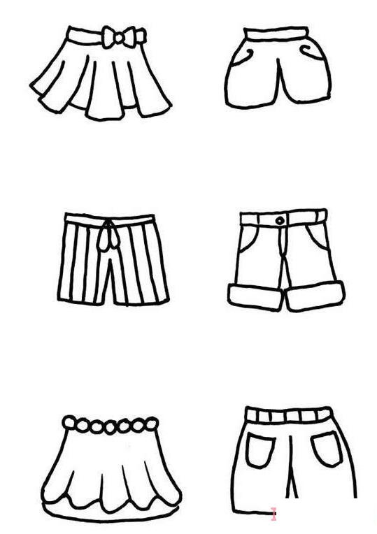 各种裤子怎么画好看 裤子简笔画图片