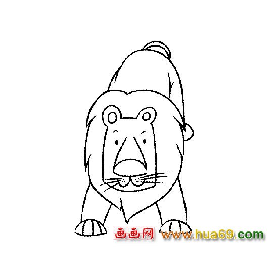 动物简笔画:匍匐的狮子