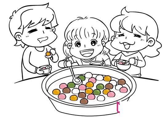 全家闹元宵简笔画,人物简笔画