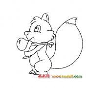 简笔画:松鼠吹泡泡