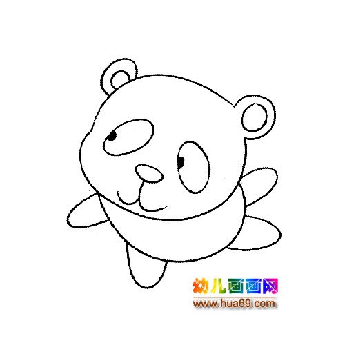 淘气的大熊猫宝宝简笔画6