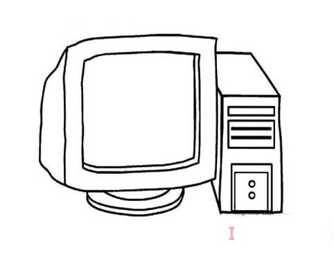 教你怎么画台式电脑画法简笔画教程简单好看