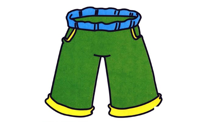 裤子简笔画彩色图片 短裤/裤子的简单画法