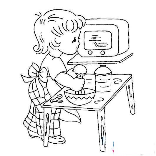 庆五一简笔画图片:爱劳动的小男孩