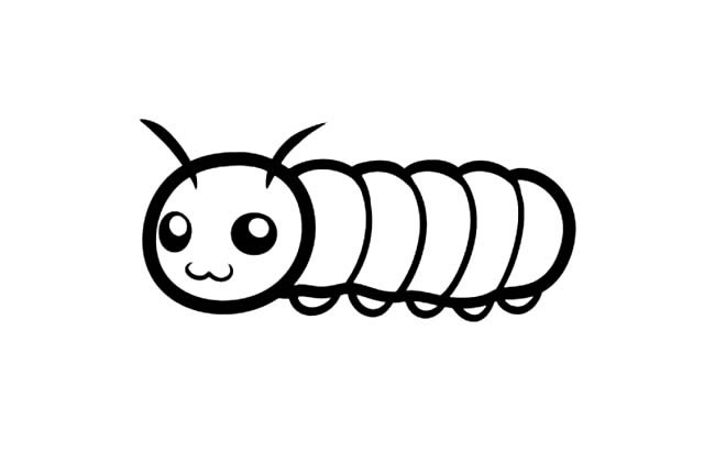 毛毛虫动物简笔画步骤图片大全