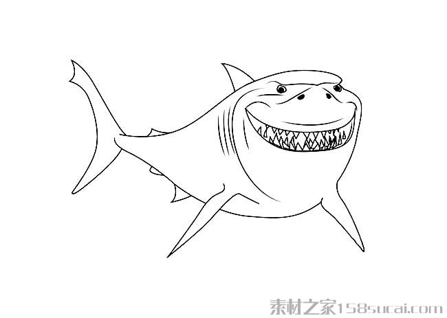 大白鲨简笔画图片