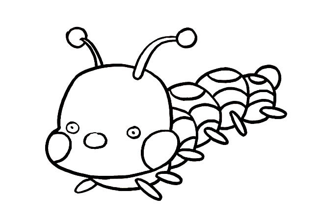 卡通可爱毛毛虫简笔画图片