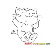 简笔画：睡觉的小猫1