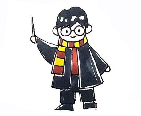 哈利波特怎么画涂色简笔画简单好看
