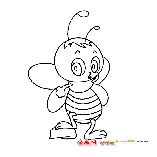 做游戏的蜜蜂简笔画