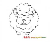 一只绵羊_动物简笔画3