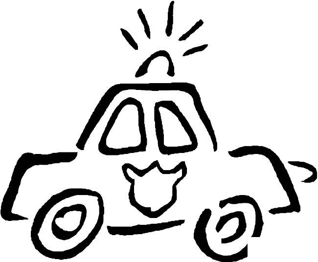 警车交通工具简笔画步骤图片大全