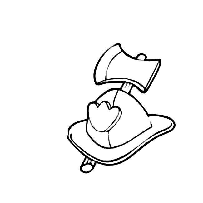 消防斧子物品简笔画步骤图片大全