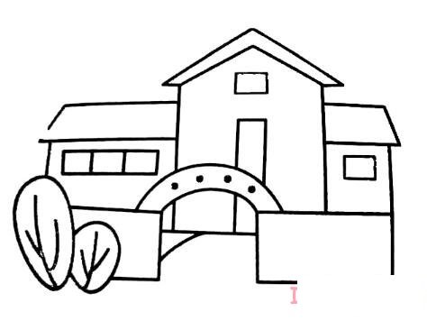 幼儿园学校怎么画简单好看 学校简笔画图片