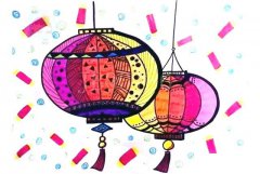 简单七步画出灯笼简笔画步骤图教程