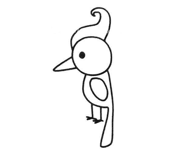 啄木鸟简笔画图片