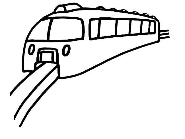 轻轨火车交通工具简笔画步骤图片大全