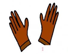 简单皮手套怎么画涂色 皮手套简笔画图片