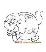 奔跑的恐龙（简笔画）2