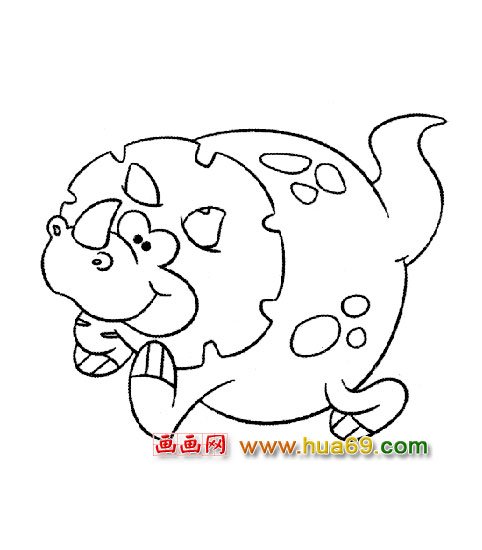 奔跑的恐龙（简笔画）2