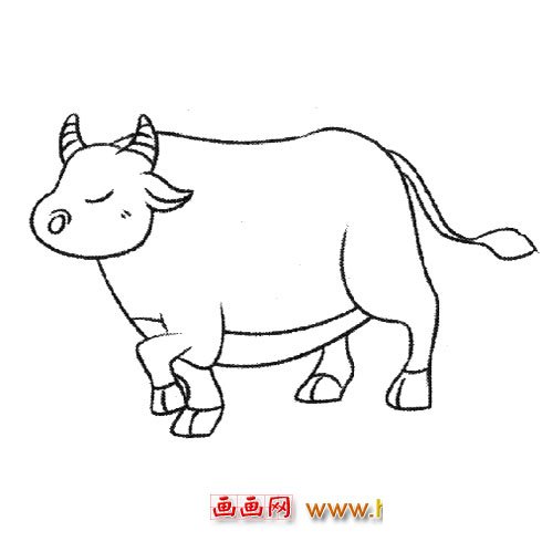 笨重的黄牛（简笔画）
