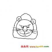 动物简笔画：狮子头像1